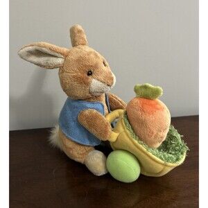 Mary Meyer Peter Rabbit Plush Happy Easter Wheelbarrow & Carrot Stuffed Animal